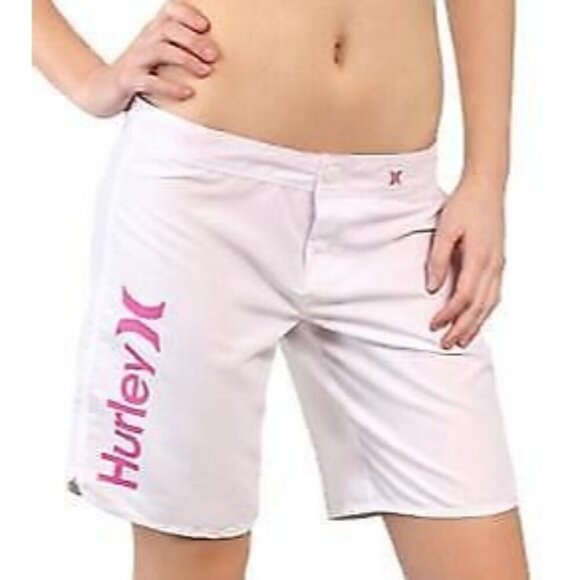 NWT Hurley Womens Supersuede Solid 9" Beachrider Boardshort 1 3 5 7  White - Picture 1 of 2